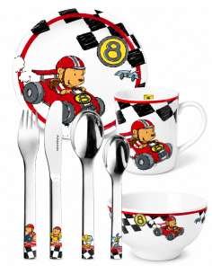 Vajilla Infantil  One Quick de 7 Piezas con motivo coches (Grabado incluido) - Puresings LU6086