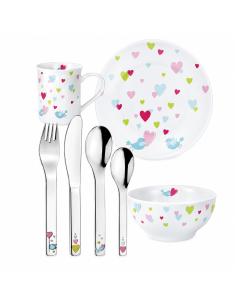 Vajilla Infantil Cora con Corazones 7 Piezas (Grabado incluido) - Puresings LU6093