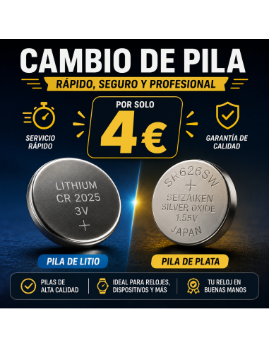 Cambio de Pilas 4 € | Joyería Jiménez Santa Pola