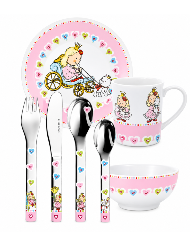 Vajilla Infantil princesa Nelia de 7 Piezas (Grabado incluido) - Puresings LU6082