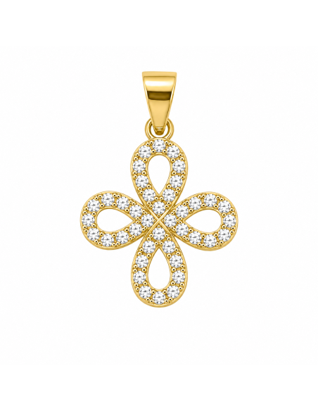 Colgante Cruz de Caravaca Calada - Oro Amarillo 18K