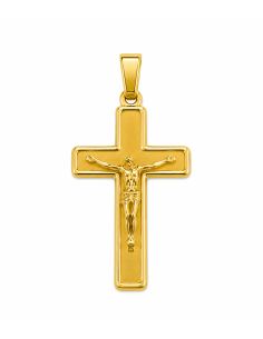 Colgante Cruz con Cristo - Oro Amarillo 18K