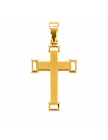 Colgante Cruz Diseño Clásico en Brillo - Oro Amarillo 18K