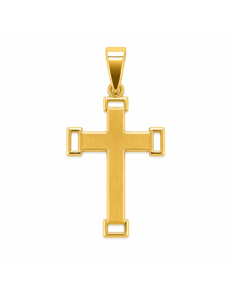 Colgante Cruz Diseño Clásico en Brillo - Oro Amarillo 18K