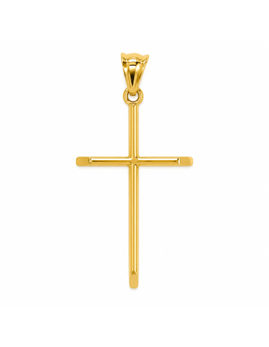 Colgante Cruz  Diseño Minimalista en Brillo - Oro Amarillo 18K