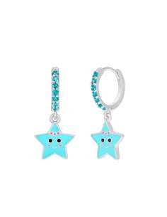 Pendientes Niña Marea Estrella Celeste con Circonitas - Marea D03601/BN