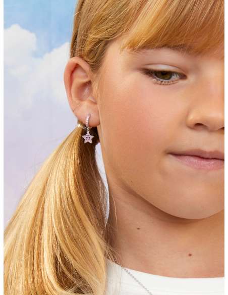 Pendientes Niña Marea Estrella Rosa con Circonitas - Marea D03601/BM