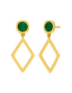 Pendientes para Mujer Eslabón con Circonitas Plata Chapada en Oro - Marea  D03501/BV