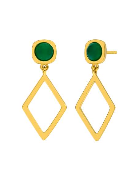 Pendientes para Mujer Eslabón con Circonitas Plata Chapada en Oro - Marea  D03501/BV