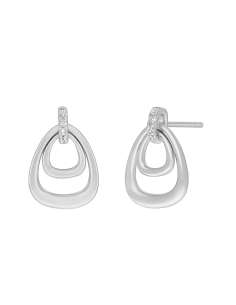 Pendientes para Mujer Doble Gota con Circonitas Plata - Marea  D03201/BP