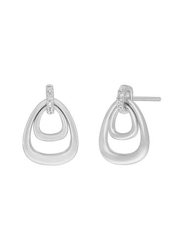 Pendientes para Mujer Doble Gota con Circonitas Plata - Marea  D03201/BP