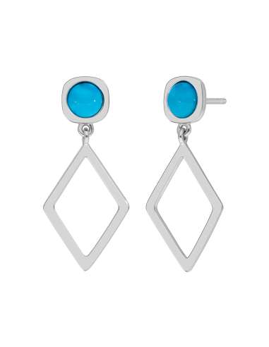 Pendientes para Mujer Geomietrico con Turquesa Plata - Marea  D03501/BU