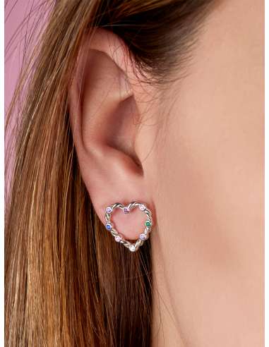 Pendientes para Mujer Corazón con Circonitas...