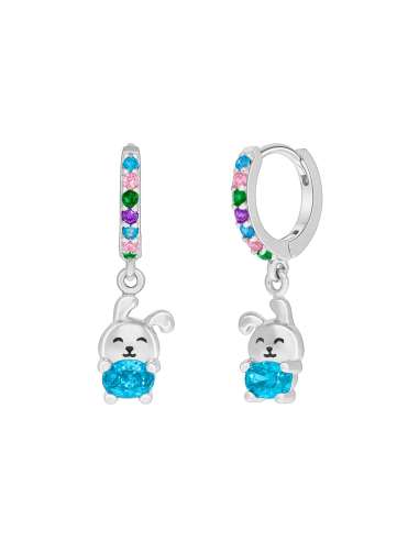 Pendientes Niña Conejito con Circonitas Multicolor - Marea D03601/DJ