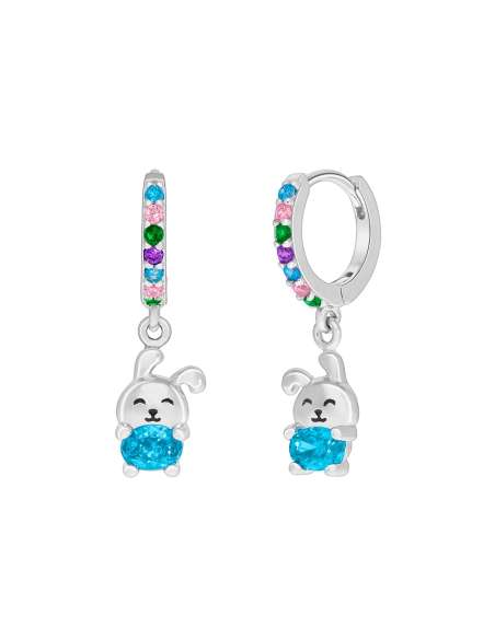 Pendientes Niña Conejito con Circonitas Multicolor - Marea D03601/DJ