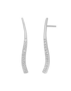 Pendientes para Mujer Curvos con Circonitas Plata - Marea D03201/BM