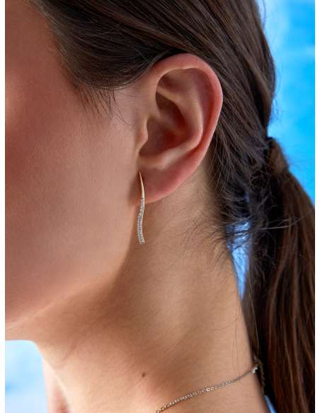 Pendientes para Mujer Curvos con Circonitas Plata - Marea D03201/BM