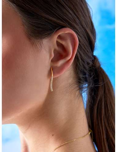 Pendientes para Mujer Curvos con Circonitas...