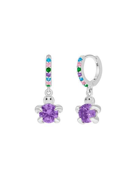 Pendientes Niña Tortuguita con Circonitas Multicolor - Marea D03601/DH