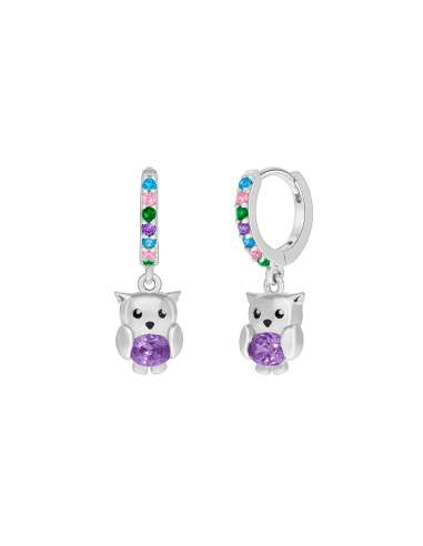 Pendientes Niña Buhó con Circonitas Multicolor...