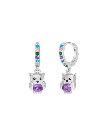 Pendientes Niña Buhó con Circonitas Multicolor - Marea D03601/DI