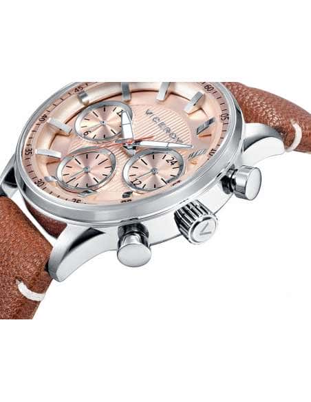 Reloj para Mujer Viceroy con Correa de Piel Marrón y Esfera Rosa Cronómetro - Viceroy 42290-07