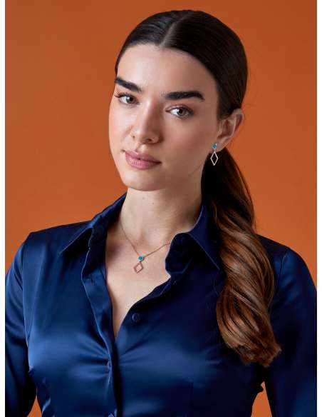 Collar para Mujer Geométrico con Piedra Azul Plata - Marea D03507/BQ