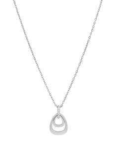 Collar para Mujer Doble Gota con Circonitas Plata - Marea D03207/BI