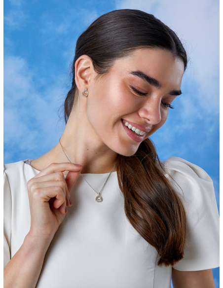 Collar para Mujer Doble Gota con Circonitas Plata - Marea D03207/BI