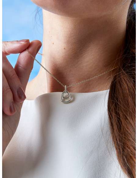 Collar para Mujer Doble Gota con Circonitas Plata - Marea D03207/BI