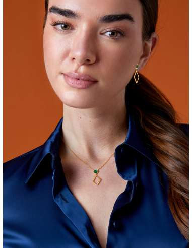 Collar para Mujer Geométrico con Ágata Verde...