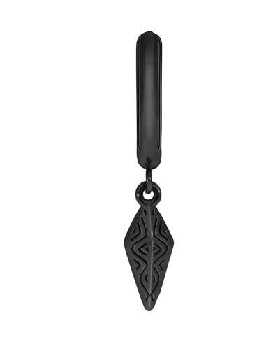 Pendiente para Hombre Negro con Colgante Tribal...