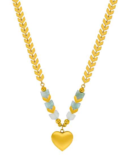 ollar para Mujer con Corazón y Piedra Natural Aguamarina - Marea C02107/AY