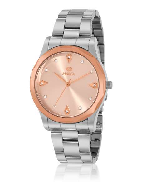 Reloj para Mujer de Acero Bicolor con Esfera Rosada - Marea B41441/2