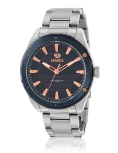 Reloj para Hombre con Esfera Azul y Detalles en Oro Rosa - Marea B54298/3