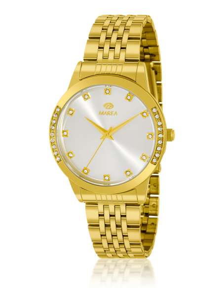Reloj para Mujer de Acero Dorado con Circonitas - Marea B41440/6