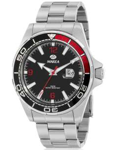 Reloj para Hombre de Acero con Esfera Negra y Detalles en Rojo- Marea B36221/1