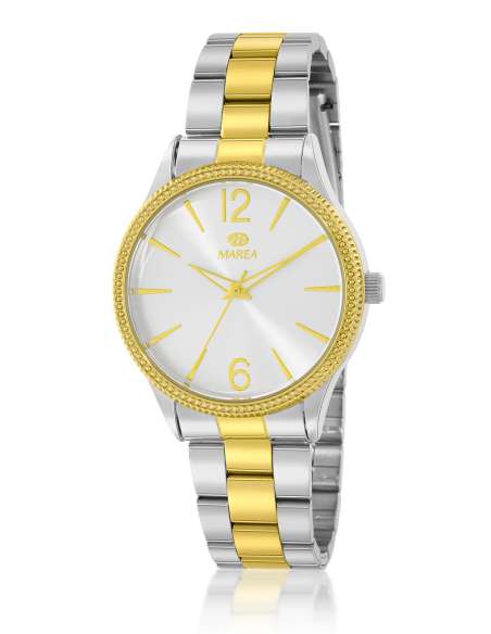 Reloj para Mujer Bicolor de Acero con Bisel Dorado - Marea B41413/6