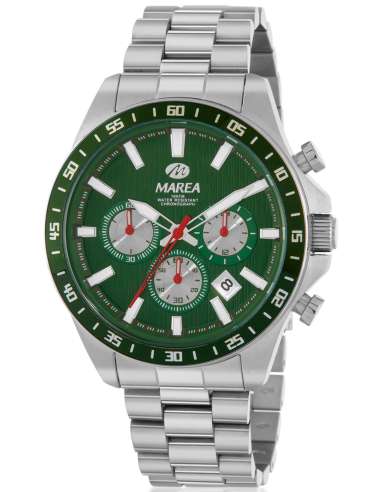 Reloj para Hombre de Acero Cronógrafo con Esfera Verde- Marea B36222/3