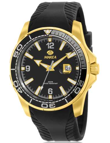 Reloj para Hombre de Acero Esfera Negra y Detalles Dorados - Marea B36206/7