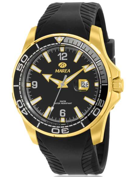 Reloj para Hombre de Acero Esfera Negra y Detalles Dorados - Marea B36206/7