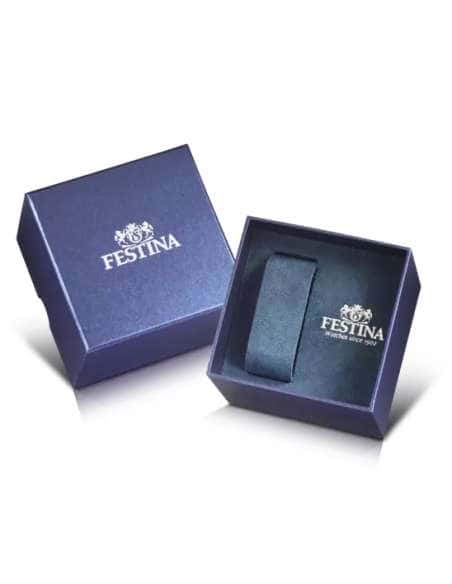 Reloj para Hombre con Esfera Negra, Detalles Azules y Correa de Silicona - Festina F16505/A