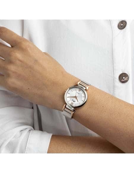 Reloj para Mujer con Correa de Malla y Detalles en Oro Rosa - Lotus 18647/2