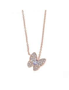 Collar para mujer Rosa Mariposa Circonitas Amatista -...