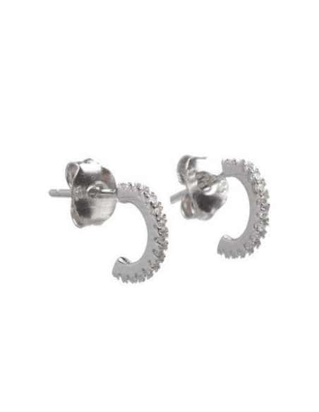 Pendientes para Mujer Aro Pequeño Plata de Ley con Circonitas - Salvatore 192A0046