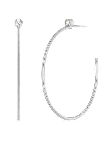 Pendientes para Aro Angel en Plata de Ley Rodiada con Circonita - Marea  D02801/BA