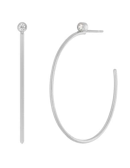 Pendientes para Aro Angel en Plata de Ley Rodiada con Circonita - Marea  D02801/BA