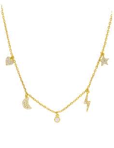 Collar para Mujer  Plata Chapada en oro Estrella, Rayo, Runa y Corazón - Marea D02107/BD