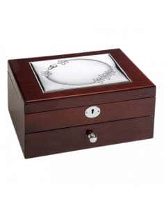 Joyero Alianzas y Flores para Boda con cajón con llave- Global Argenti GA2038A