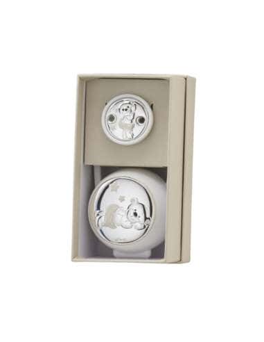 Set Infantil Portachupetes con Pinza Oso Blanco...